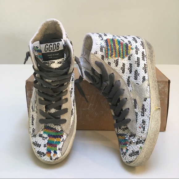 Golden Goose Francy Sneaker Rainbow/Silver 35 NIB - Picture 1 of 13